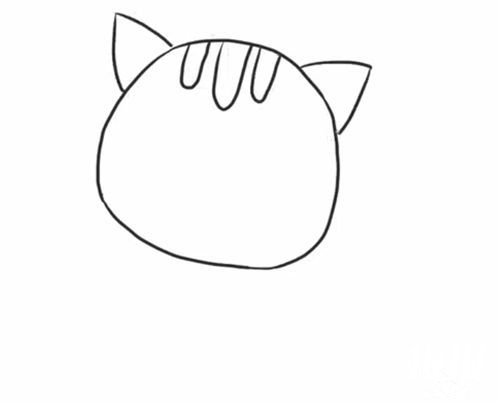 可爱小花猫简笔画的画法2