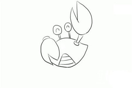 幼儿园可爱螃蟹简笔画的画法3