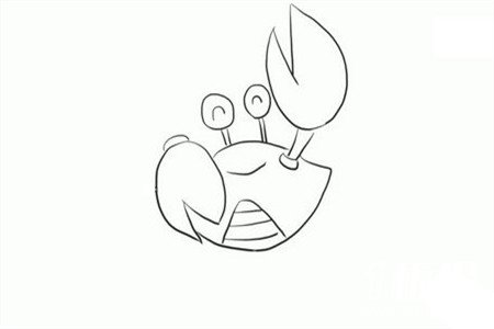 幼儿园可爱螃蟹简笔画的画法4