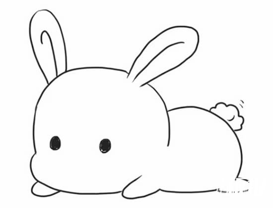 可爱小兔子简笔画步骤5