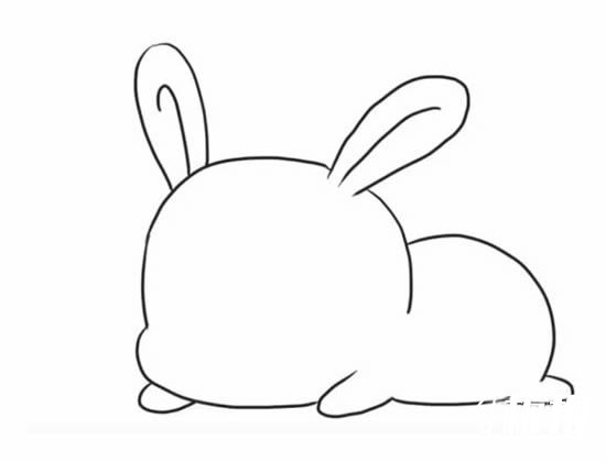 可爱小兔子简笔画步骤3
