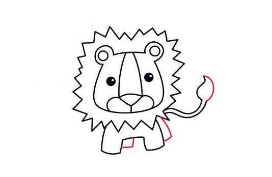幼儿狮子简笔画步骤图5