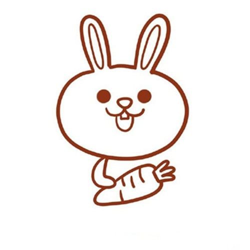 拿着胡萝卜的小兔子简笔画4