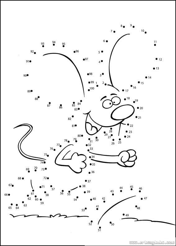数字连线画：卡通老鼠