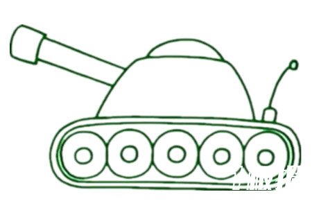 坦克简笔画步骤6