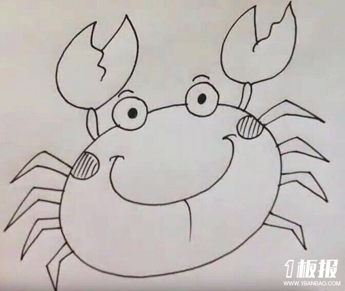 螃蟹简笔画的画法6