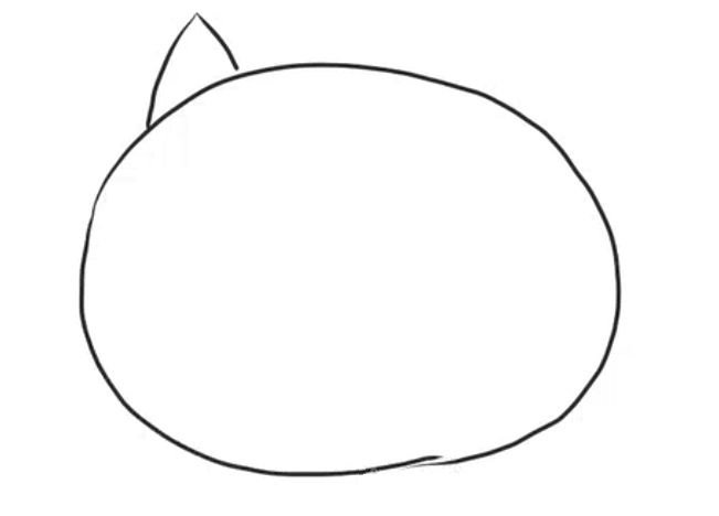 怎么画卡通猫咪简笔画步骤1