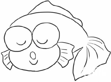 简笔画卡通小鱼的画法6