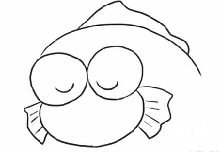 简笔画卡通小鱼的画法4