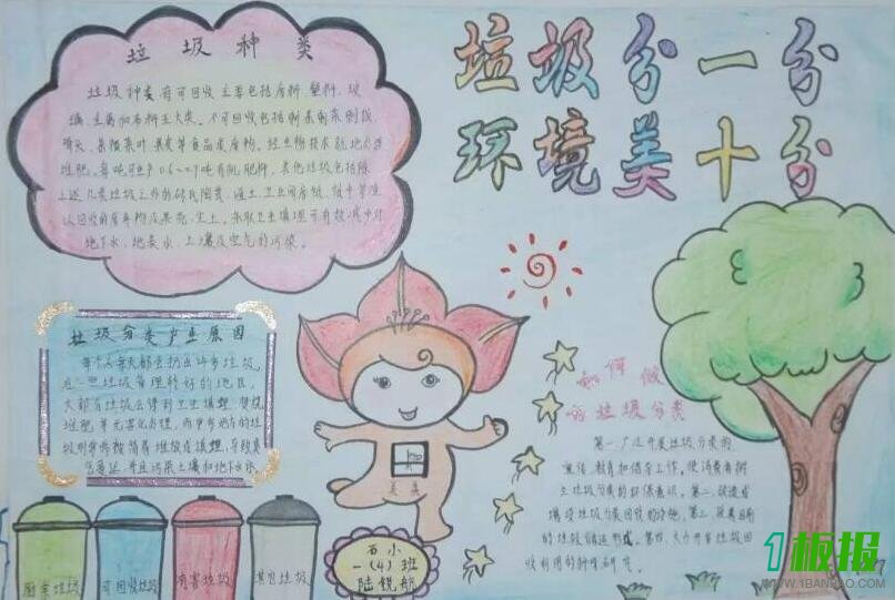 小学生垃圾分类手抄报图片1