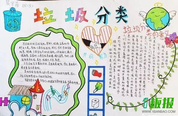 小学生垃圾分类手抄报图片3