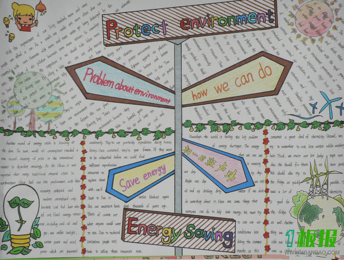 环保英语手抄报简单又漂亮6