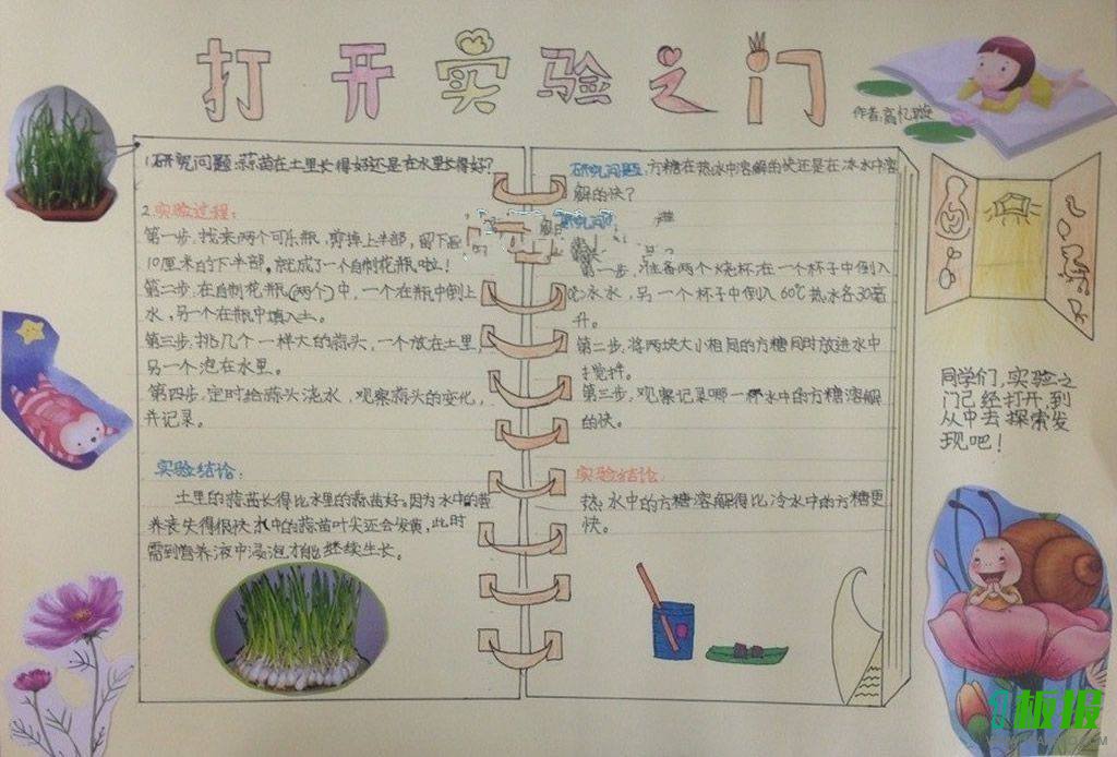 简单科学实验手抄报图片大全2